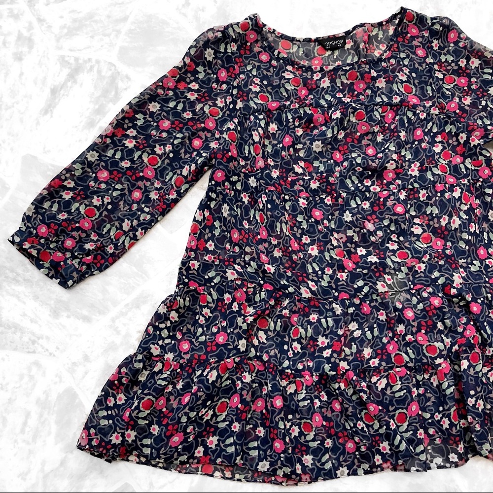 TOPSHOP Floral Sheer Frock Tunic